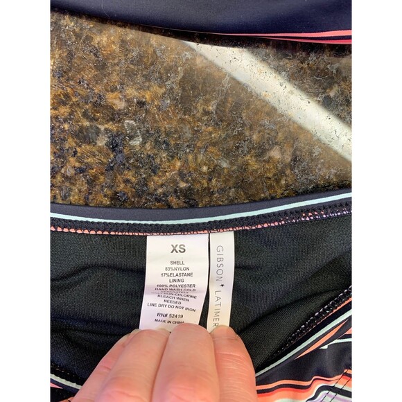 Gibson & Latimer Multi Molded Ruched Tie Neck Halterkini Swim Set XS NWT - Picture 8 of 10